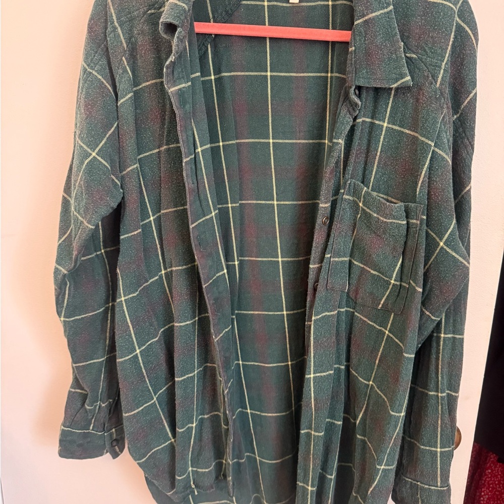 Gilded Intent Teal and Cream Plaid Shirt